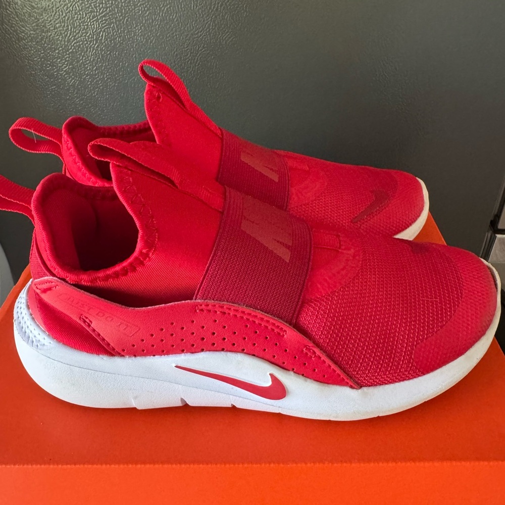 Nike Kids Red Slip-On Sneakers with White Midsole
